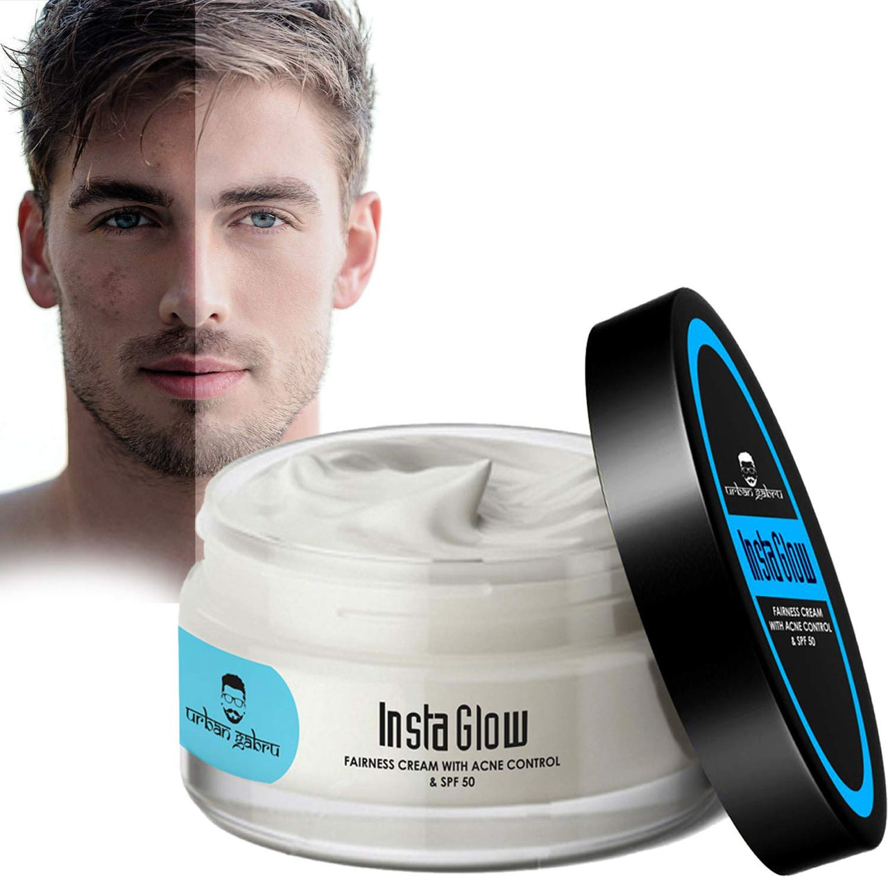 UrbanGabru Insta Glow Fairness Cream with Anti pimple and SPF 50 - No Parabens or Sulphates
