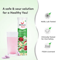 Mylo Apple Cider Vinegar Tablets for Weight Loss | Effervescent ACV Tablets | With Vitamin B6 and B12 | 100% Natural (Pack of 1)
