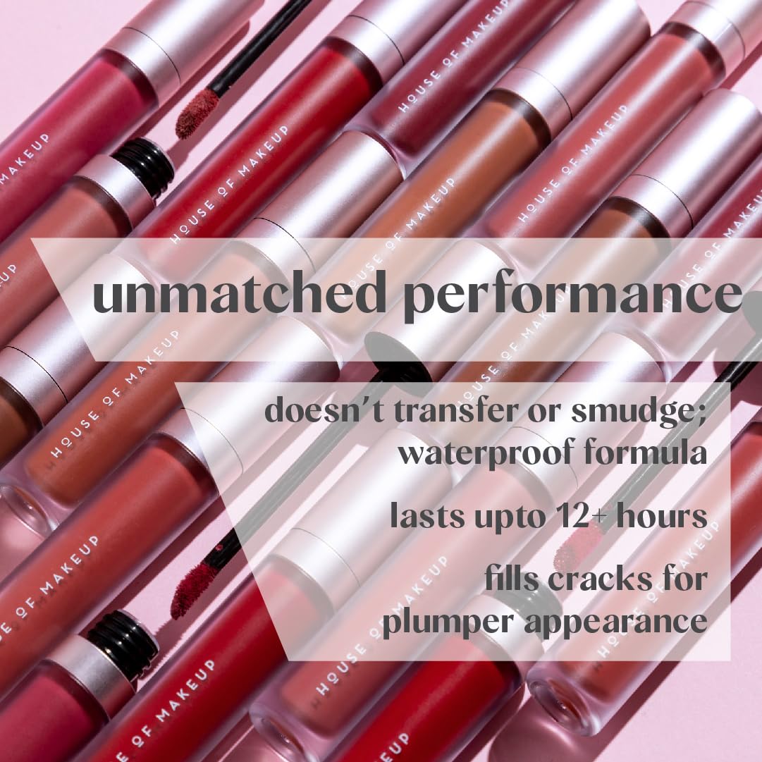 House of Makeup Hydrating Liquid Lipstick | Nude Shades | Comfy for Women | Everyday Wear | Matte Finish | 5 ml | Watermelon Punch