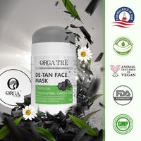 Orgatre Detan Face Mask Stick For Men & Women| Facemask With Green Tea Chamomile For Tan |, 1 Count