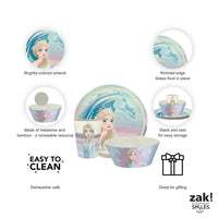 Zak Designs Disney Frozen 2 Kids Dinnerware Set 3 Pieces, Durable and Sustainable Melamine Bamboo Plate, Bowl, and Tumbler are Perfect For Dinner Time With Family (Anna, Elsa, Olaf) 8