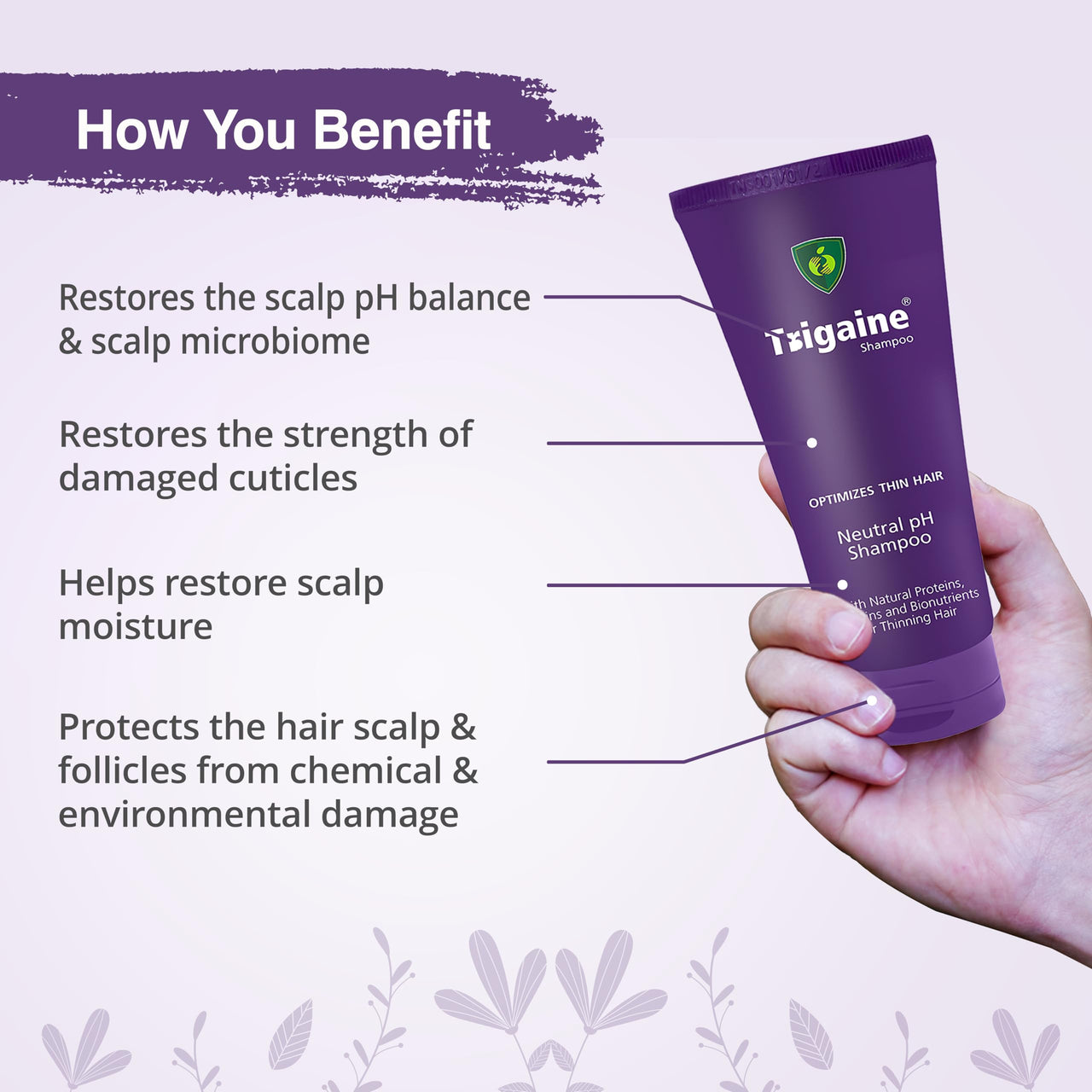 Trigaine pH Balanced Shampoo 100ml | Best Daily Shampoo For Heat Treated & Color Damaged Hair | Protein Intensive Dermatologist-Recommended Everyday Use for Women & Men