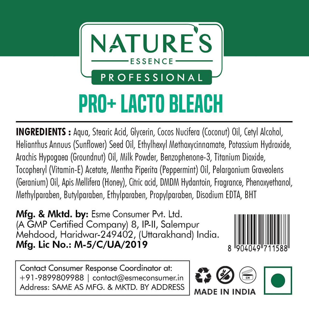 NATURES ESSENCE Lacto Bleach Cream, Milky White, 100g