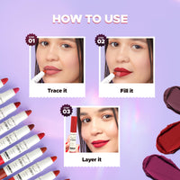 Hilary Rhoda Kissable Lip Crayon |12-Hour Stay | Highly Pigmented Matte Finish | Smudge-Proof & Transfer proof Lipstick | Retractable Lip Crayon | 3.5g - (Nude Mauve | Shade 01)