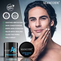 Mancode Pre - Post Shaving Kit for Men Pre Shave Balm 100 gm & After Shave Balm 100 gm Skin Moisturizing & Soothes Skin Irritation Prevents Razor Burns Helps Healing Cuts and Closes Pores Enriched with Aloevera Almond Oil Lemon Turmeric Chamomile Oil (Pac