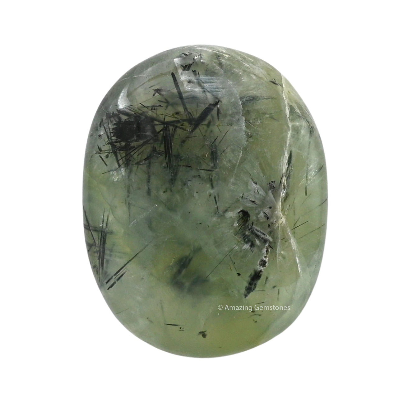 Prehnite Epidote Palm Stone - Pocket Massage Worry Stone for Natural Body Chakra Balancing, Reiki Healing and Crystal Grid Prehnite