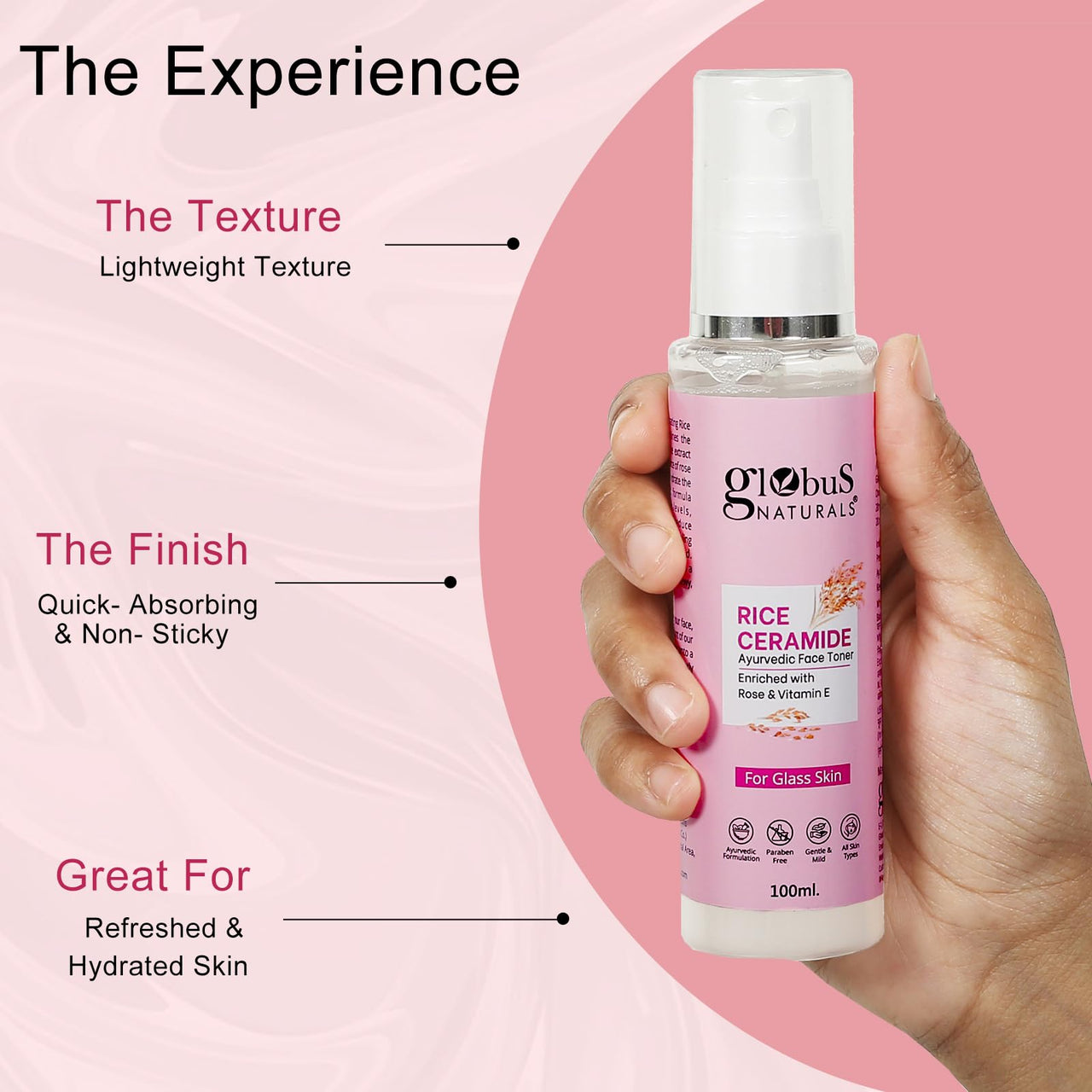 Globus Naturals Revival Rice Ceramide Christmas Radiance Box, For Korean Glss Skin, Set of 6 Face Wash 75gm, Cream 50gm, Scrub 50gm, Peel off Mask 75gm, Serum 30ml, Toner 100ml