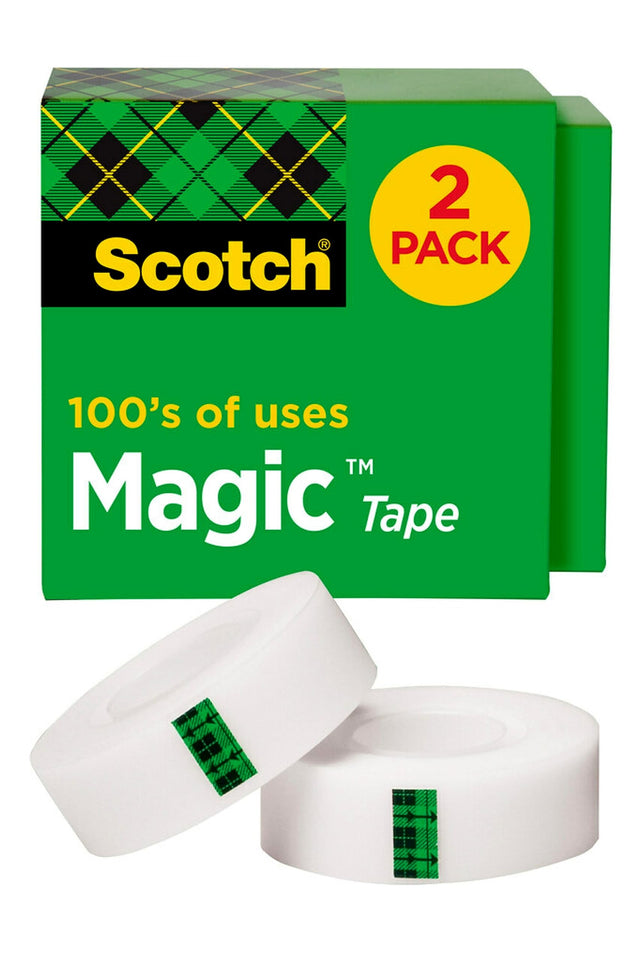 Scotch Magic Tape, Invisible, Home Office Supplies and Back to School Supplies for College and Classrooms, 2 Rolls