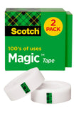 Scotch Magic Tape, Invisible, Home Office Supplies and Back to School Supplies for College and Classrooms, 2 Rolls