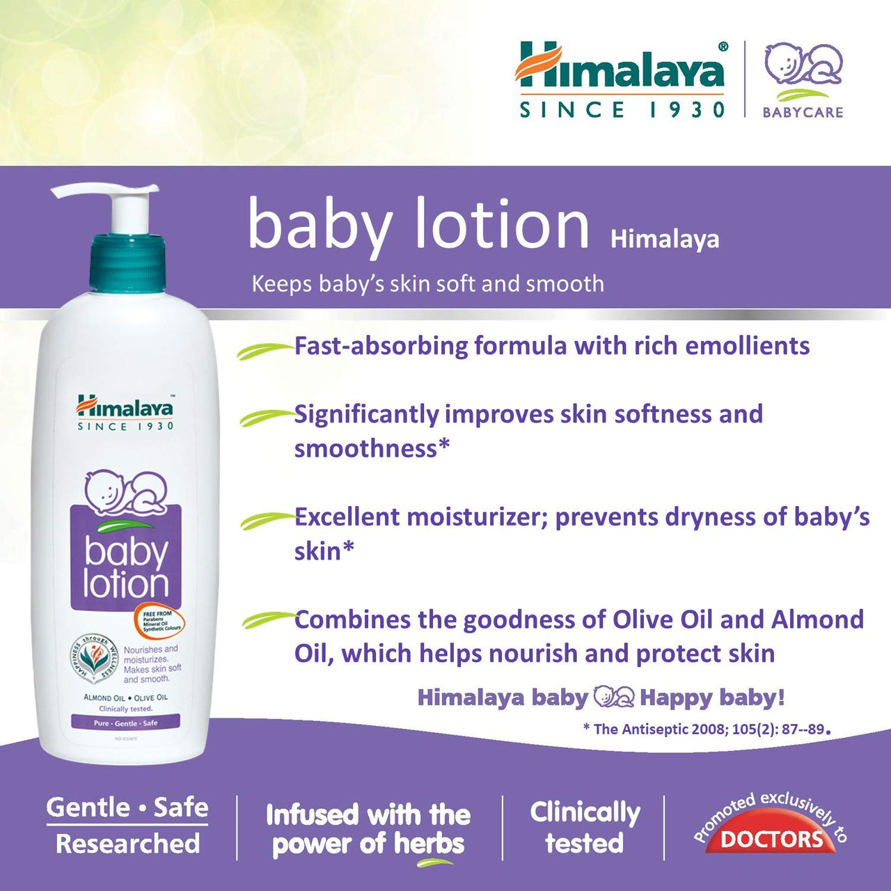 Himalaya Baby Lotion (400ml) & Himalaya Extra Moisturizing Baby Soap (75g, Buy 3 Get 1 Free)