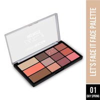 Hilary Rhoda Let’s Face It Face Palette | Highlighter & Blush | Contour | 9 Eyeshadows | Super-Fine Particles | No Fallout | Matte & Shimmer Finish -23.4g (Day Spring |Shade 01)