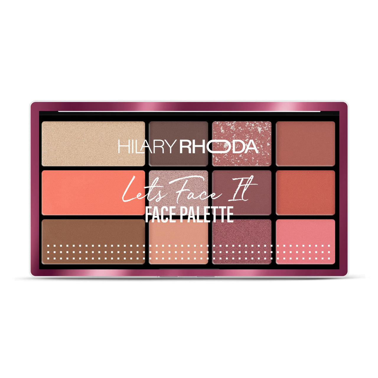 Hilary Rhoda Let’s Face It Face Palette | Highlighter & Blush | Contour | 9 Eyeshadows | Super-Fine Particles | No Fallout | Matte & Shimmer Finish -23.4g (Day Spring |Shade 01)