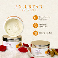 Lotus Herbals Radiance Boost Ubtan Face Cream SPF 20 (50g)|Face Wash (100g)|Face Mask (100g) (pack of 3,. 250g)