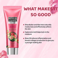 Bryan & Candy Delicate Rose Moisturizing Hand and Body Lotion Enriched with Shea Butter & Hyaluronic Acid for Smooth, Moisturized Skin (125ml)