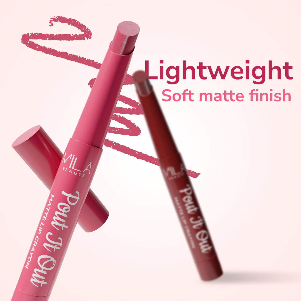 Mila Beauté Pout It Out Matte Lip Crayon | Highly Pigmented & Enriched With Jojoba Oil | Soft Matte Finish | Creamy & Light Weight Texture | Smooth Glide Application | Shade - (Mulan 1.25g)