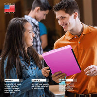 Dexas 3517-806 Slimcase 2 Storage Clipboard with Side Opening, Neon Pink. Organize in Style for Home, School, Work, or Trades! Ideal for Teachers, Nurses, Students, Homeschooling, and Beyond.