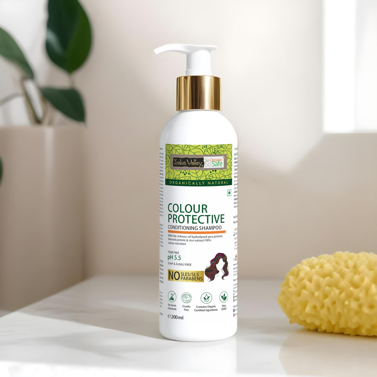 INDUS VALLEY Natural Damage Free Gel Black Colour With Colour Protection Shampoo (200 ml) + Hair Ultima Spa (175 ml)