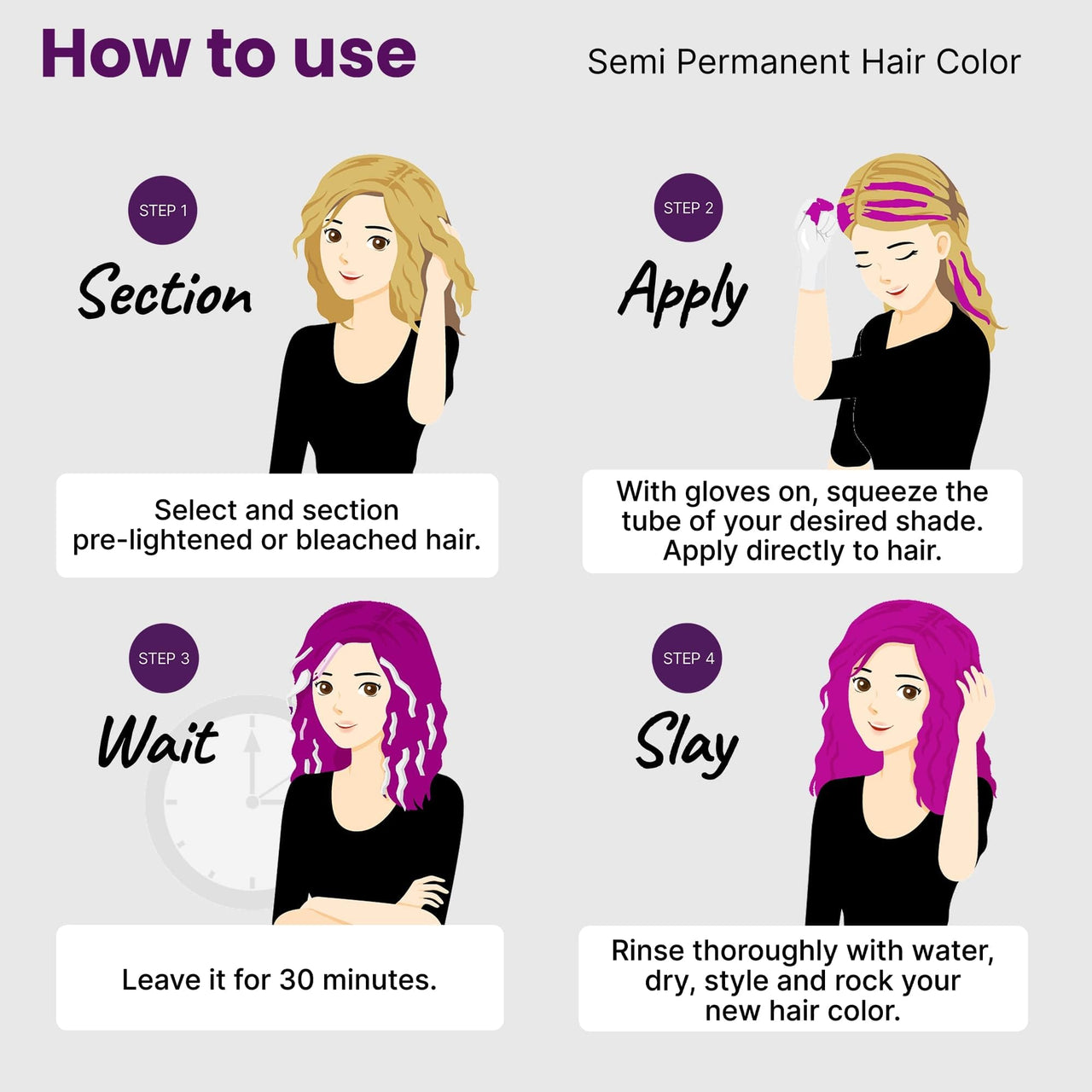 2.Oh! Italian- Fuchsia Pink Hair Color For Women & Men | Ammonia-Free DIY Semi Permanent Hair Color | Enriched with Argan Oil | Lasts upto 12-15 Washes | Pack of 2