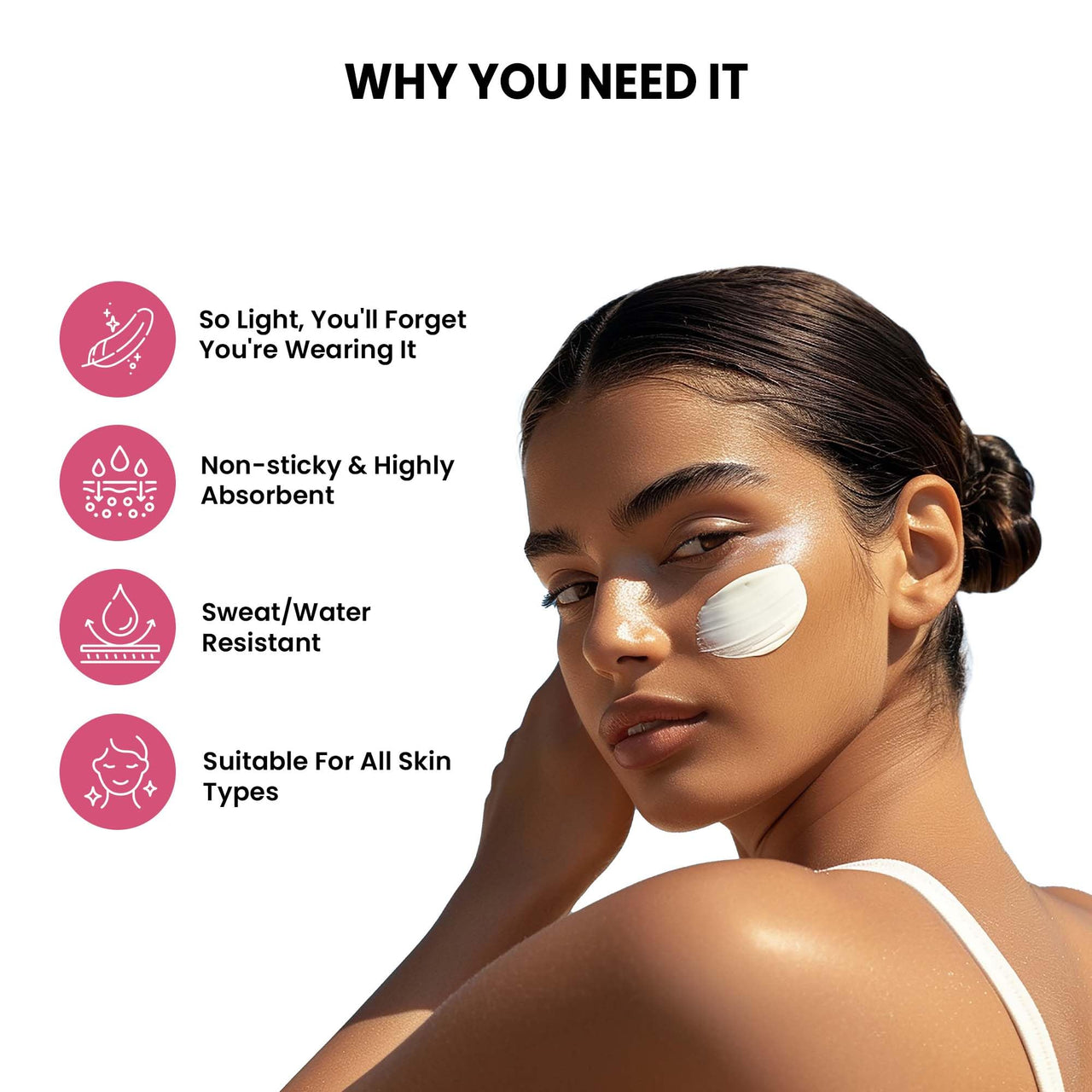 ThriveCo Water-based Sunscreen | Broad Spectrum & Spf 50 Pa++++ | UV A & UV B Protection | With Dewy Finish | Sweat-resistant, Non-sticky & Highly Absorbant | For All Skin Types, Men & Women | 30ml