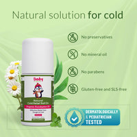 BabyOrgano® Natural Cold Relief Roll On with Organic Eucalyptus Oil for Cold and Cough | Nose Block | Chest Congestion 40ml