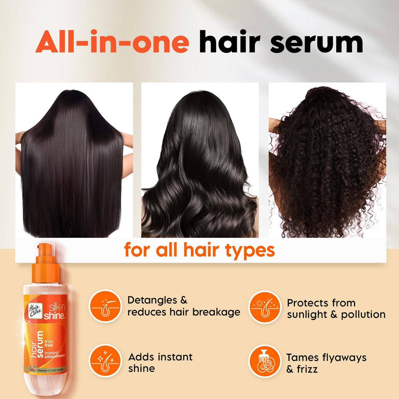 Hair & Care Silk-N Shine Serum with Fruit Vitamins, 100 ml