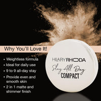 Hilary Rhoda Slay All Day 2 in 1 Compact | Matte & Shimmer Finish | Moisture-Infused With Sponge | 20g (Natural - Shade 02)