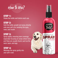 Wagging Tails Anti-Tick & Flea Spray for Dogs & Cats - 200ml | Reduces Flea Allergies, Ticks & Skin Irritations | Natural Ingredients, Easy to Apply | Non-Toxic, Safe for Pets