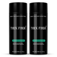 THICK FIBER - Fibers for Thinning Hair & Bald Spots (BLACK, Pack of 2) - 25g Bottle - Conceals Hair Loss in Seconds for Women & Men