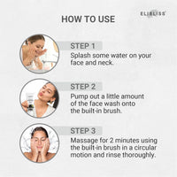 ELIBLISS Charcoal Face Wash, Fights Pollution and Acne, Oil Control for Men & Women Pack of 2