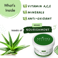 Mystiq Living Pure Aloe Vera Gel Raw (Clear & Transparent) for Skin, Face, Hair, Acne Scars - 220 GM | 100% Pure Natural Alove Vera Gel