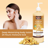 Bee One 24 hr Moisture Lock Body Lotion, for Soft and Supple Skin(Pack of 2) | 1000ml x 2= 2000ml (Gold)