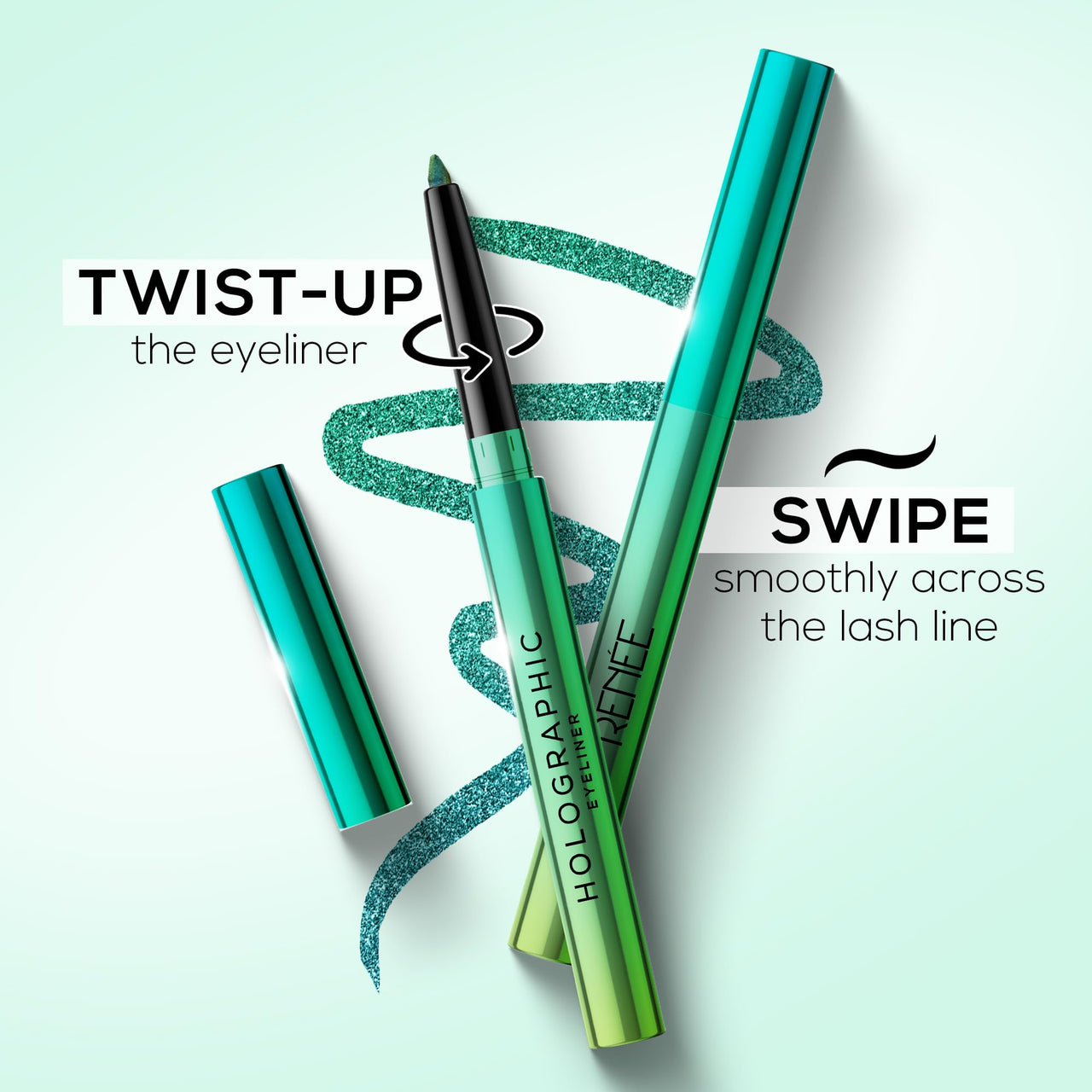 RENEE Holographic Eyeliner, Smudge-Proof & Long-Lasting, Easy Glide & Quick-Drying Formula Intense Color Pay-Off, Infused With Vitamin E, 06 Mercury, Crayon, Shimmery