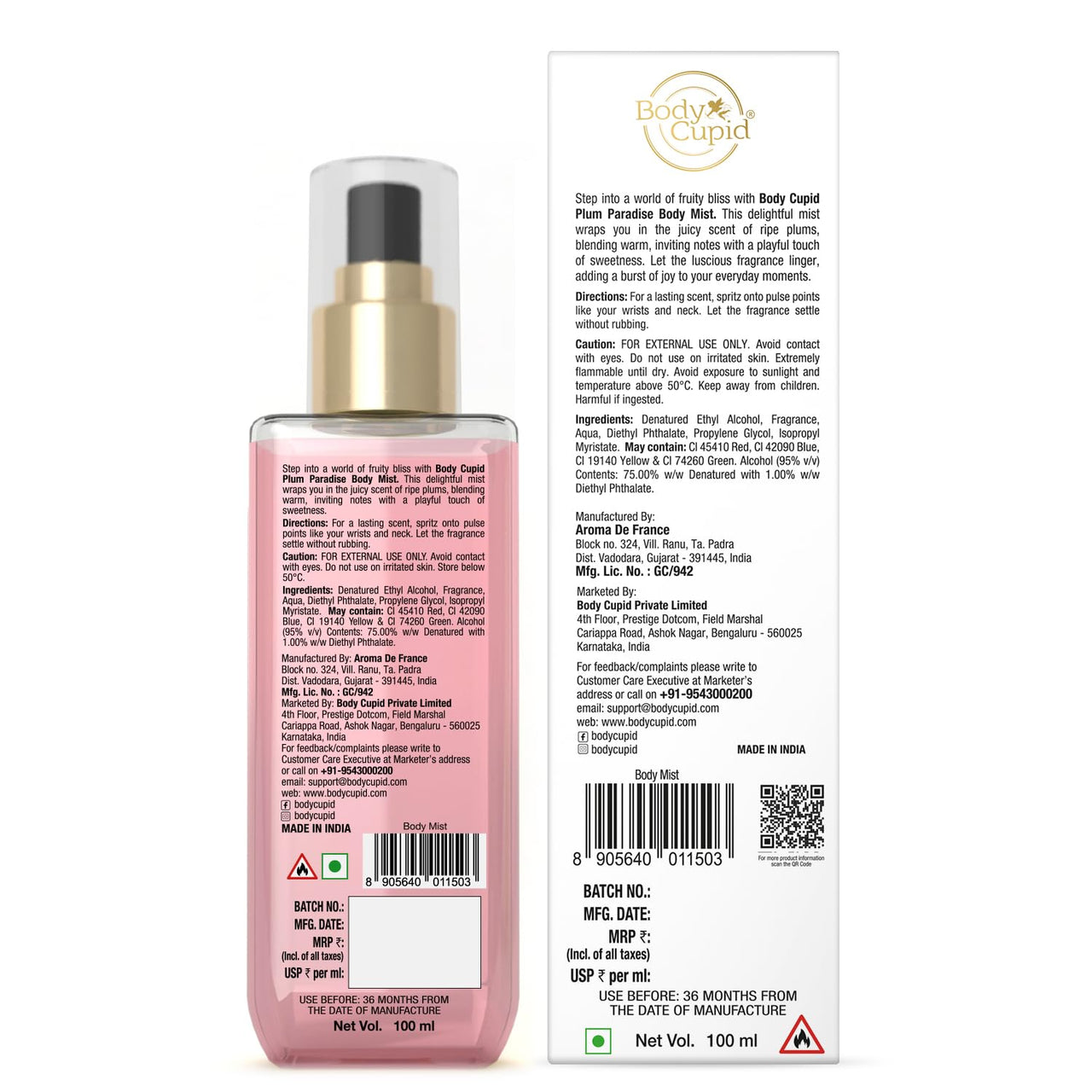 Body Cupid Body Mist 100ml (100ml, Plum)