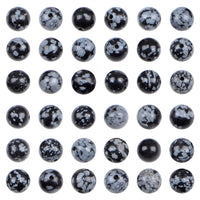 Bymitel 210pcs Natural Crystal Beads Stone Gemstone Round Energy Healing Loose Beads with Stretch Cord for Jewelry Making Bracelets Anklets (Snowflake, 4mm 210pcs) Snowflake
