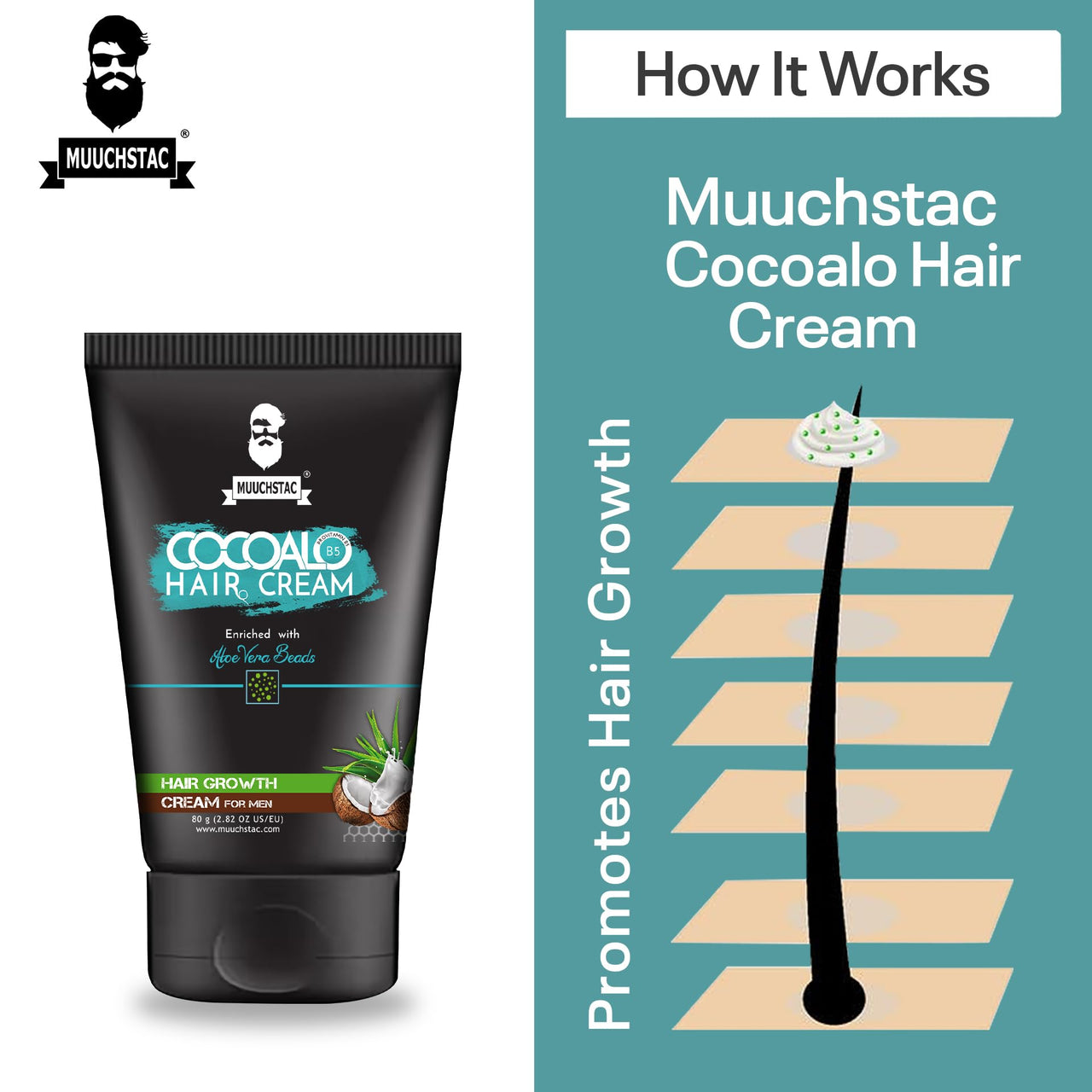 Muuchstac Cocoalo Hair Cream (Pack of 1, 80g) (80 g)