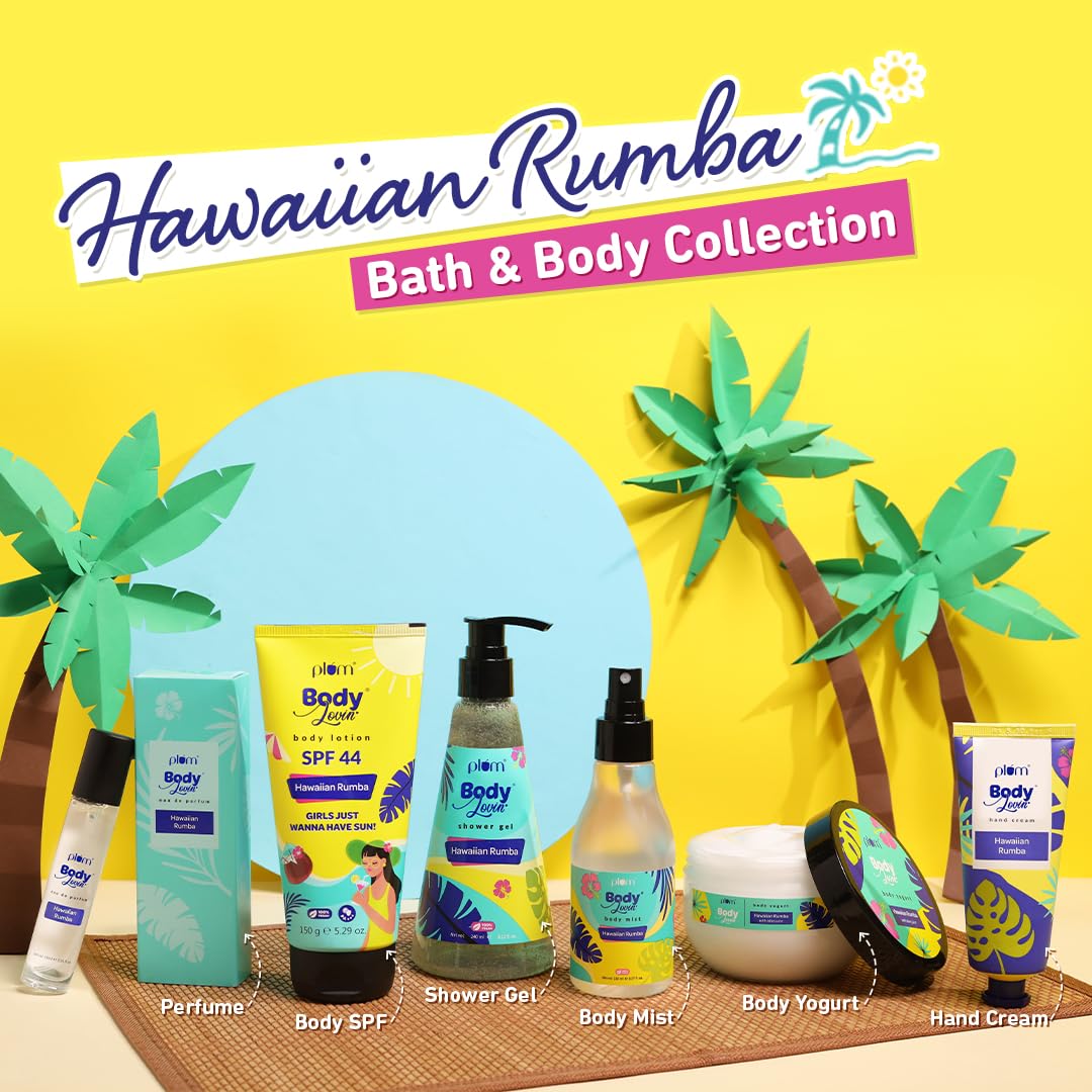 Plum Bodylovin' Hawaiian Rumba Shower Gel | SLS-Free Body Wash for Women & Men | Long Lasting Beachy Fragrance | Body Cleanser with Aloe-Infused Nourishing Formula for Soft & Smooth Skin - 500ml