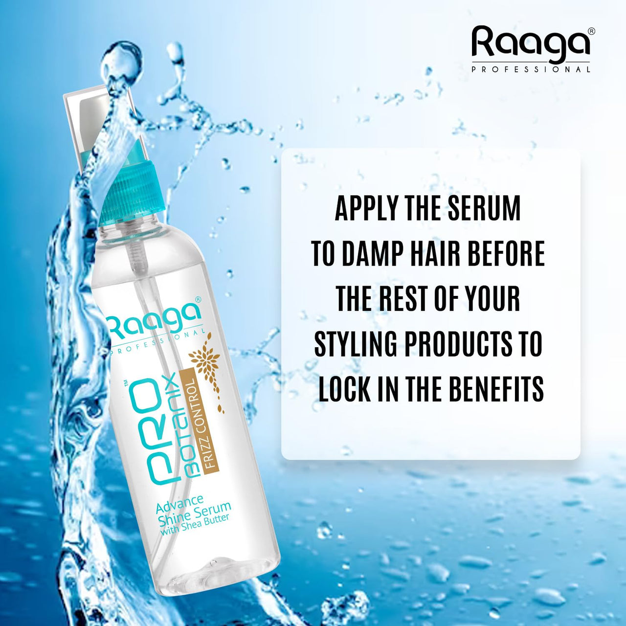 Raaga Professional Probotanix Frizz Control Hair Serum for Hair Smoothing with Shea Butter, Anti Frizz Serum for Hair, 100ml