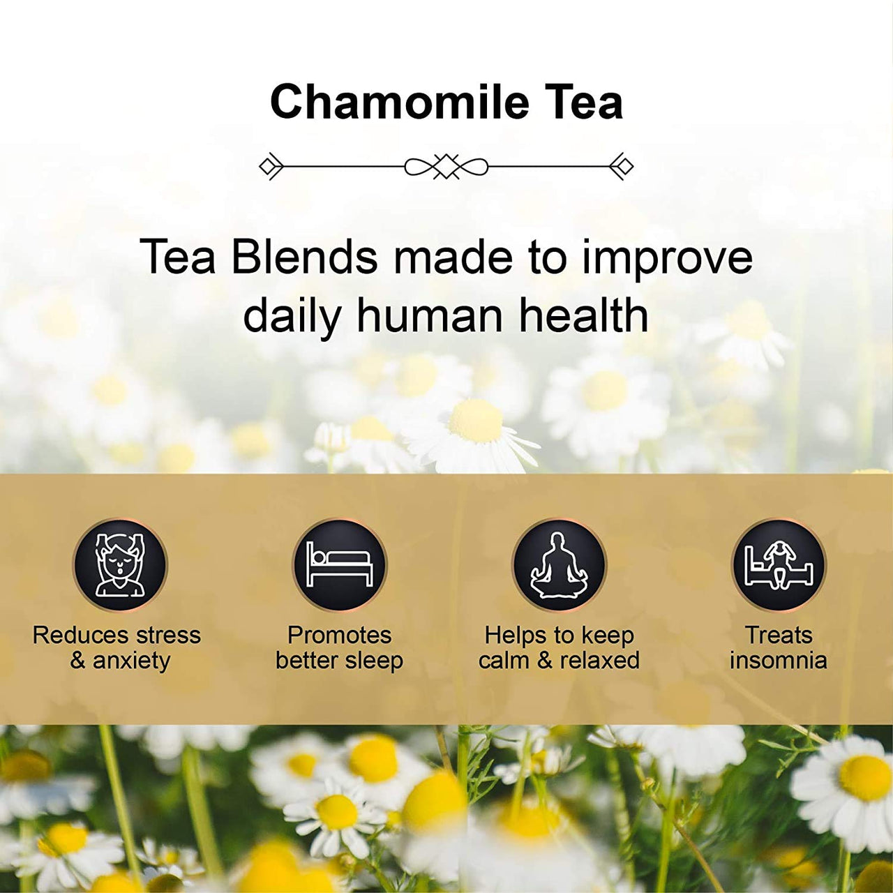 The Tea Heaven | Tea Gift - Chamomile Green Tea-Organic Chamomile-Promotes Better Sleep and Fight Depression-100% Natural Ingredients-17 Tea Bags (16+1 Free Samples)