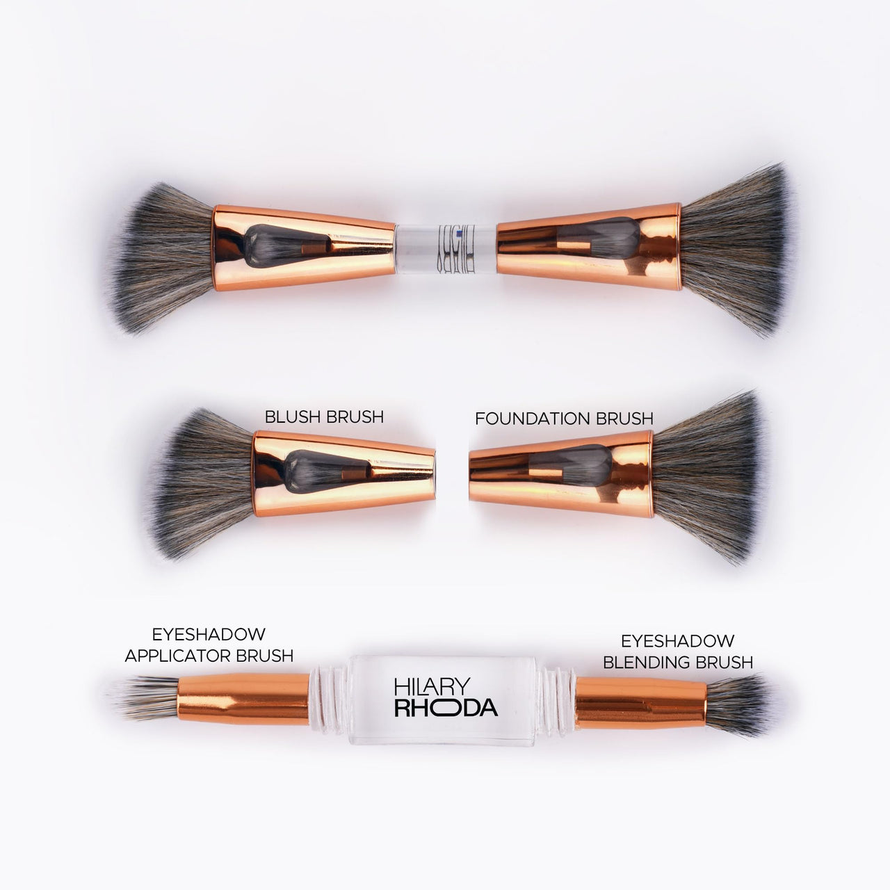 Hilary Rhoda All-Rounder 4 in 1 Brush | Foundation & Contour, Powder, Blending Brush | Eyeshadow Applicator | Soft Bristles Makeup