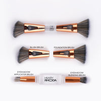 Hilary Rhoda All-Rounder 4 in 1 Brush | Foundation & Contour, Powder, Blending Brush | Eyeshadow Applicator | Soft Bristles Makeup