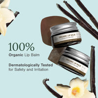 Juicy Chemistry Vanilla Bean Organic Lip Balm, 5 g | Enriched with Delicate, Dreamy, Vanilla Beans, Cocoa Butter, Jojoba & Argan Oil to Smooth and Soften Dry, Chapped & Sensitive Lips