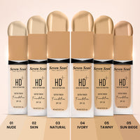 Seven Seas HD High Definition Foundation, SPF 30, Satin Finish, Oil Free and Long lasting Liquid Foundation for Women (04-Ivory, 40ml)