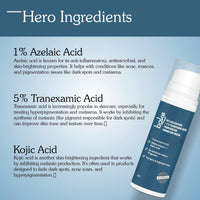 BAKE 10% Azelaic Acid + 5% Tranexamic Acid Pigmentation Corrector Cream for Dark Spots, Pigmentation & Tan Removal | Fades Acne Marks & Scars | For All Skin Types | For Men & Women | 30g