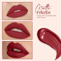 Carlton London Liquid Matte Chuffed Kiss Mocha Me Lipsticks |Enriched with Vitamin E, Avocado Oil | Matte Finish, Non-Sticky and Non-Drying | Upto 12 Hrs- 3ML (Merlot Red)