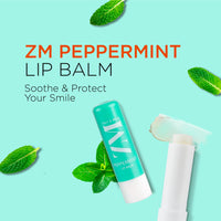 ZM Zayn & Myza Peppermint Lip Balm For Smile-ready Lips | with SPF Protection | Goodness of Almond Oil & Vitamin E | Moisturizes & Repairs Dry Lips, (4.5gm x 2) (Pack of 2)