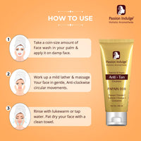 Passion Indulge Natural Papain D10 Cleanser 100ml & Papain D10 Face Scrub 200gm Combo Pack For Reduces Tan