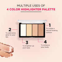 Shryoan Start Dewy Glow Highlighter Powder | Highly Pigmented & Long Lasting Multi-Colored Highlighter Palette | Light Coverage for Natural Finish | Paraben-Free (16.0 gram) (Shade 1)