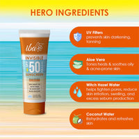 Iba Invisible Spf 50 Sunscreen Pa++++ For All Skin Types Gel Based Oil Free Matte Finish Paraben Free | Halal Certified & Vegan | White - 100gm