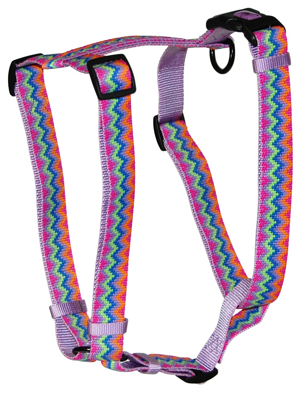 Hamilton Adjustable Comfort Nylon Dog Harness, Lavender Multi-Colored Weave Pattern, 5/8" x 12-20" Weave - Lavender Small, 5/8" x 12-20"