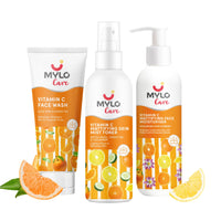 Mylo Care Vitamin C Facial Kit (Face Wash - 100ml, Mist Toner - 200ml and Moisturizer - 100g) - 3 -in-1 Natural Face Care Kit for Women - Paraben & Alcohol free Facial Kit for All Skin Types